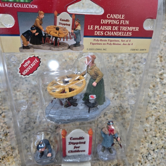 Lemax Candle Dipping Fun Christmas Village Figurine Set of 4 NEW - Picture 2 of 10